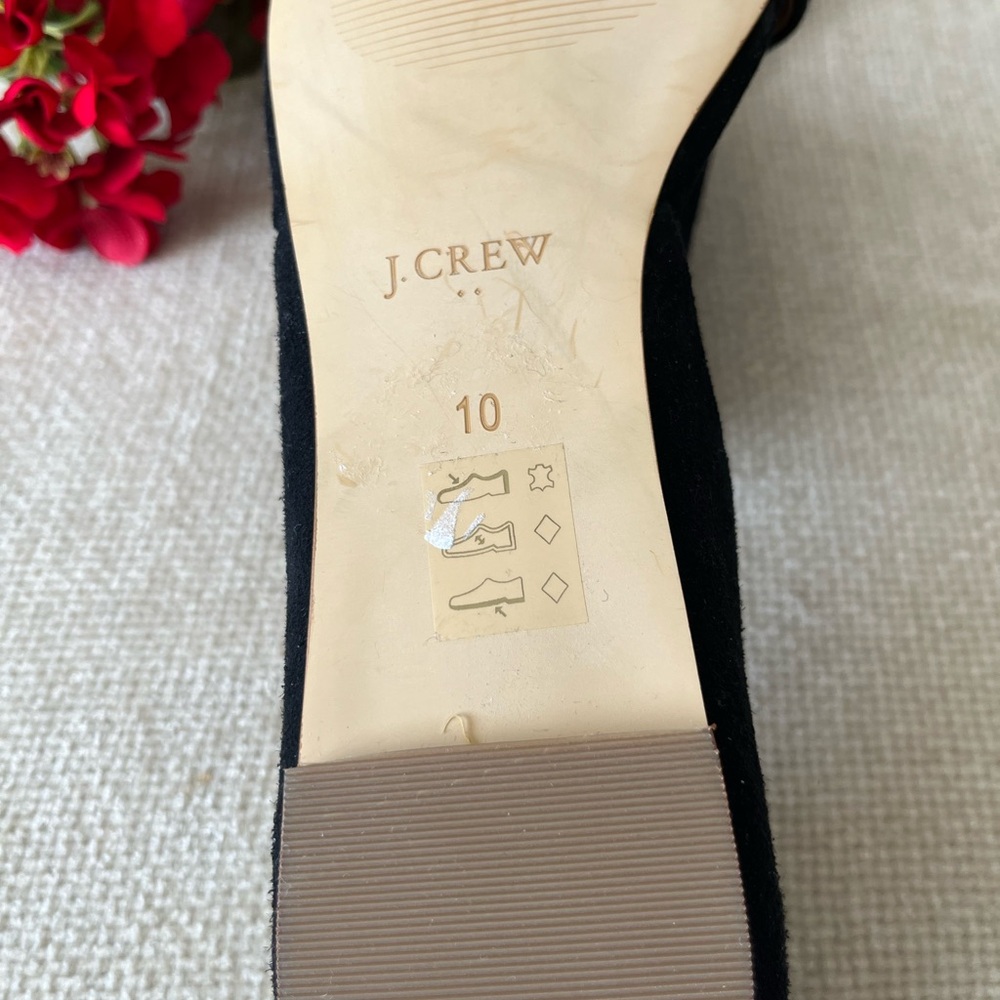 J. Crew Factory Black Suede Flats Size 10 - Picture 7 of 9